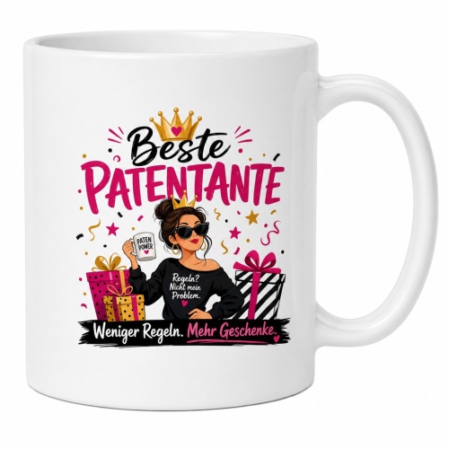 Tasse »Beste Patentante – Weniger Regeln....