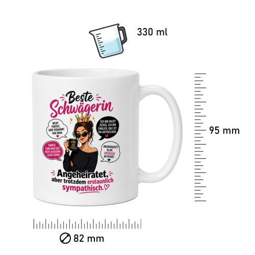 Tasse »Beste Schwägerin – Angeheiratet, aber sympathisch«