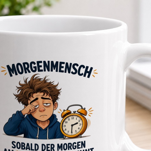 Tasse »Morgenmensch – Sobald der Morgen am Nachmittag beginnt«