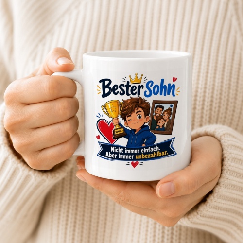 Tasse »Bester Sohn – Nicht immer einfach. Aber unbezahbar.«