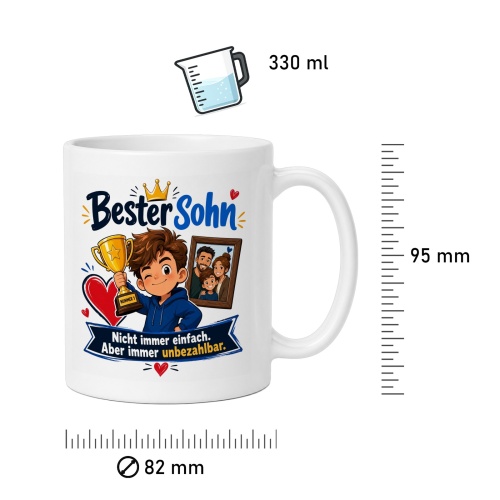 Tasse »Bester Sohn – Nicht immer einfach. Aber unbezahbar.«