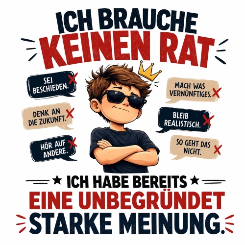 Tasse »Ich brauche keinen Rat – starke...
