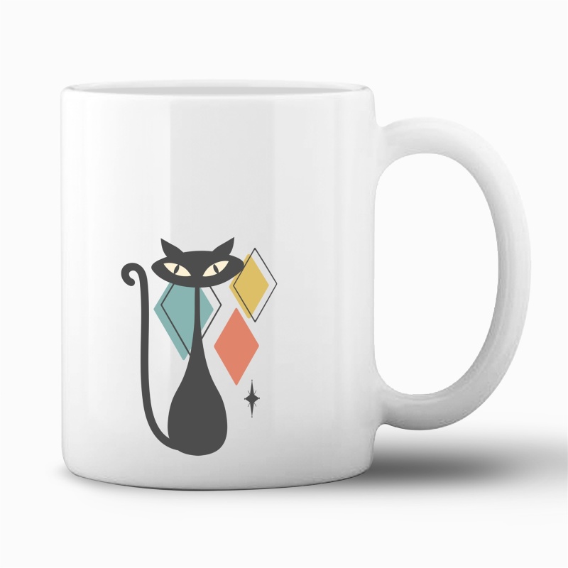 Tasse "Katze Mid-Century"