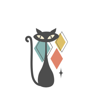 Tasse "Katze Mid-Century"