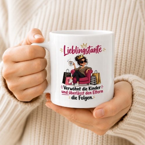 Tasse »Lieblingstante – Verwöhnt die Kinder…«