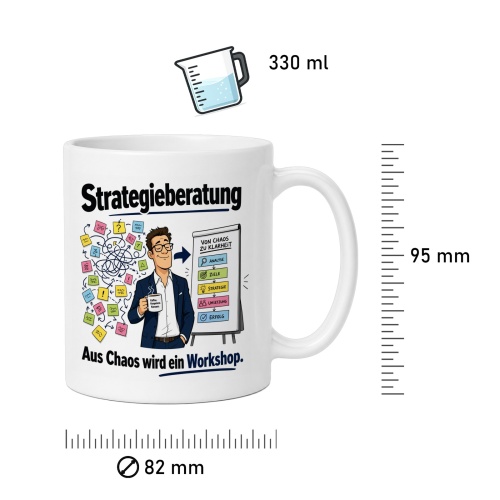 Tasse »Strategieberatung – Aus Chaos wird ein Workshop«