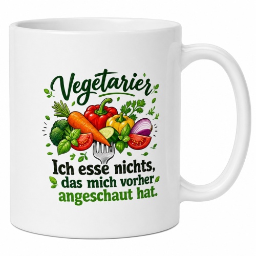 Tasse »Vegetarier – Ich esse nichts, das mich...