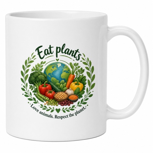 Tasse »Eat plants. Love animals. Respect the...