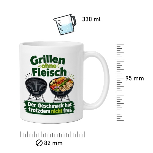 Tasse »Grillen ohne Fleisch – Der Geschmack hat trotzdem nicht frei«