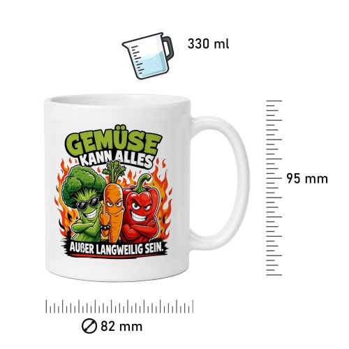 Tasse »Gemüse kann alles außer langweilig sein«