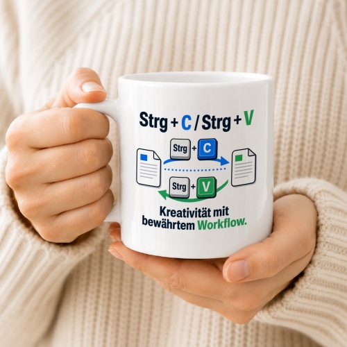 Tasse »Strg + C / Strg + V – Workflow«