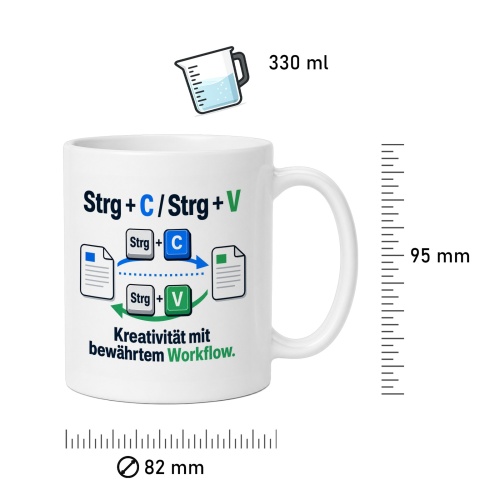 Tasse »Strg + C / Strg + V – Workflow«