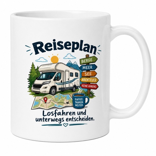 Tasse »Reiseplan – Losfahren und unterwegs...