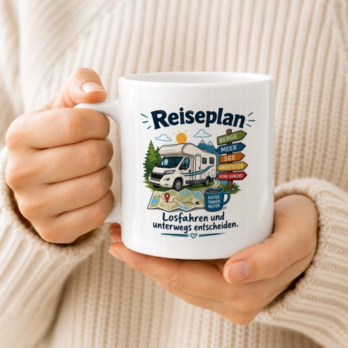 Tasse »Reiseplan – Losfahren und unterwegs entscheiden«