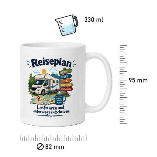 Tasse »Reiseplan – Losfahren und unterwegs entscheiden«
