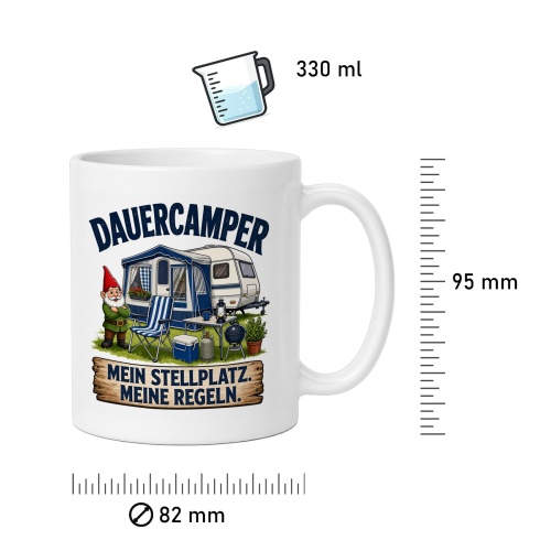 Tasse »Dauercamper – Mein Stellplatz. Meine Regeln.«