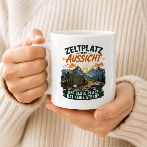 Tasse »Zeltplatz mit Aussicht«