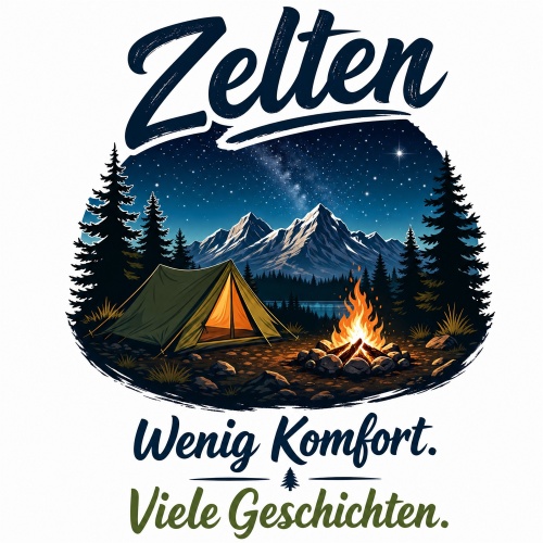 Tasse »Zelten – Wenig Komfort. Viele...