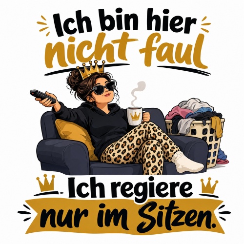 Tasse »Ich bin hier nicht faul – Ich regiere...