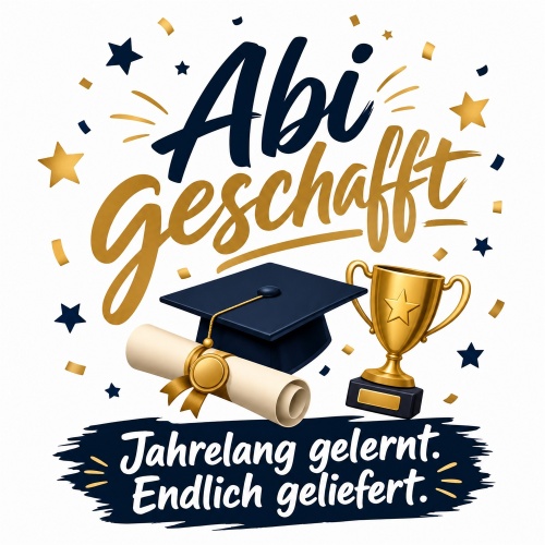 Tasse »Abi geschafft – Jahrelang gelernt....