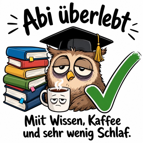 Tasse »Abi überlebt – Wissen, Kaffee...