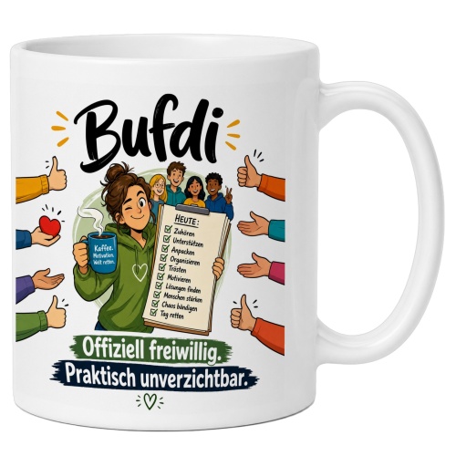 Tasse »Bufdi – Offiziell freiwillig....