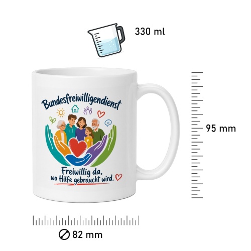 Tasse »Bundesfreiwilligendienst – Freiwillig da, wo Hilfe gebraucht wird«