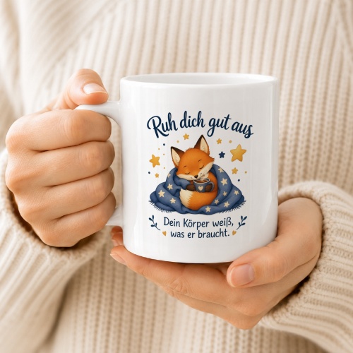 Tasse »Ruh dich gut aus – Fuchs & Sterne«