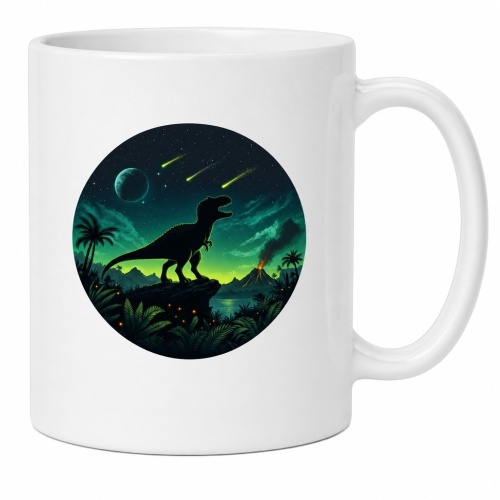 Tasse »Dinosaurier bei Meteoritennacht«