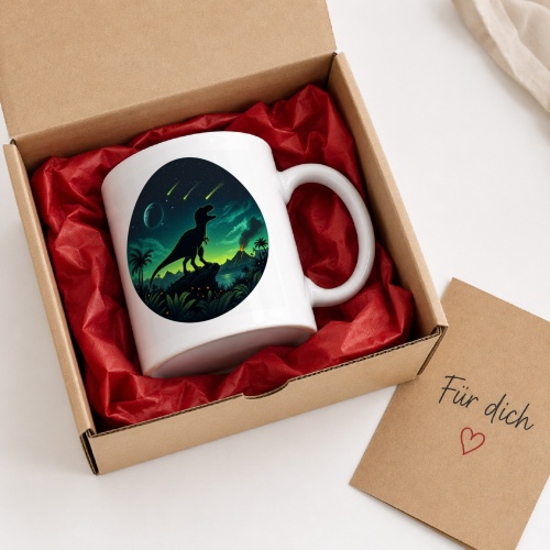 Tasse »Dinosaurier bei Meteoritennacht«