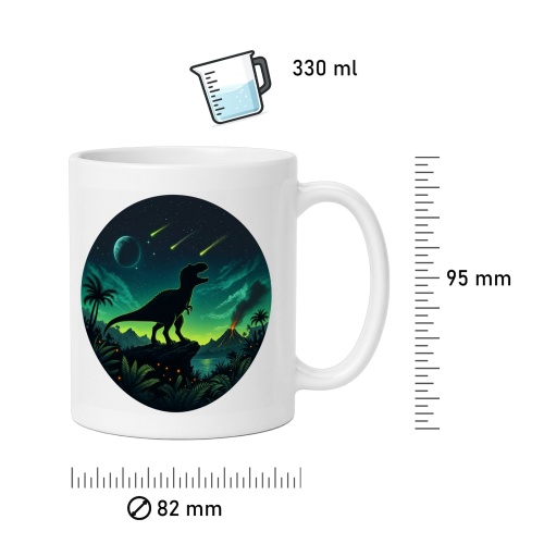 Tasse »Dinosaurier bei Meteoritennacht«