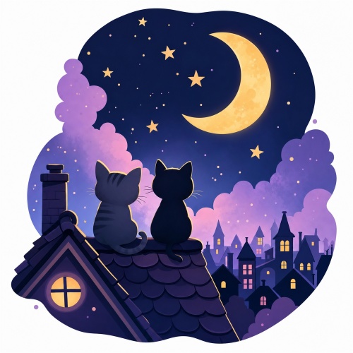 Tasse »Katzen unterm Sternenhimmel«