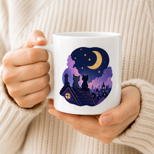 Tasse »Katzen unterm Sternenhimmel«