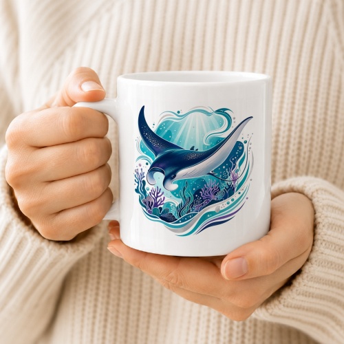 Tasse »Mantarochen & Korallenriff«
