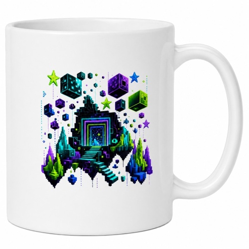 Tasse »Pixelwelt Portal & Würfel«