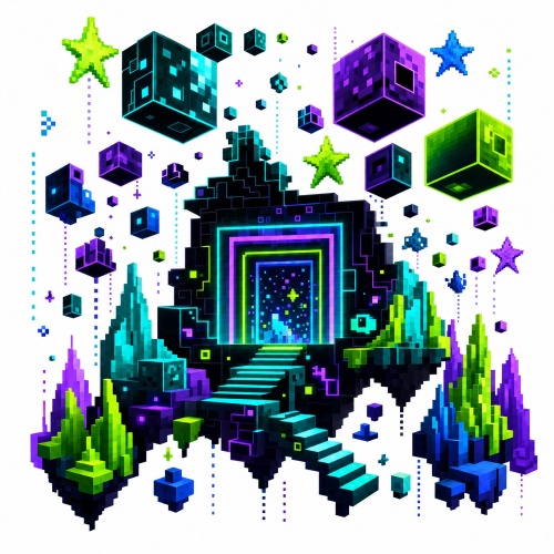 Tasse »Pixelwelt Portal & Würfel«