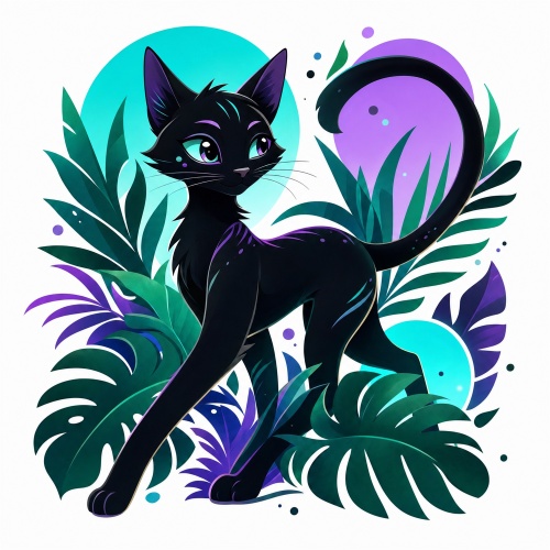 Tasse »Schwarze Katze im Dschungel«