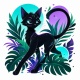 Tasse »Schwarze Katze im Dschungel«