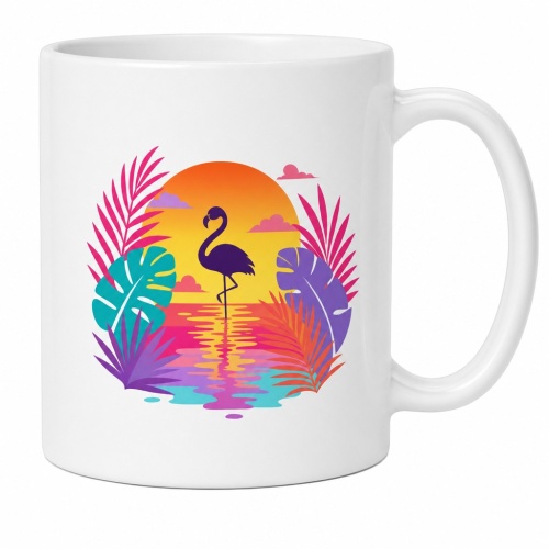 Tasse »Flamingo im Sonnenuntergang«