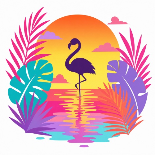 Tasse »Flamingo im Sonnenuntergang«