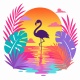Tasse »Flamingo im Sonnenuntergang«