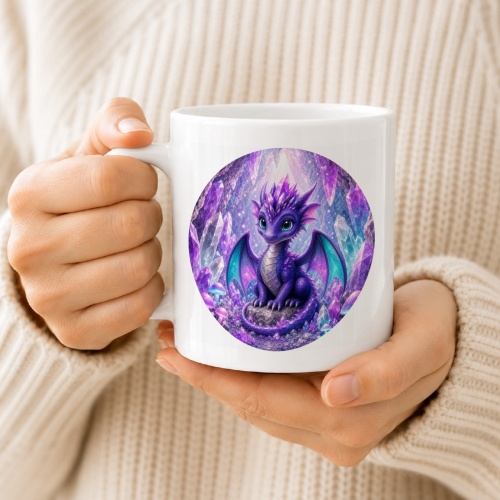 Tasse »Kleiner Drache in Kristallhöhle«