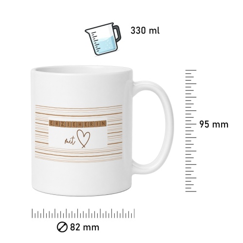 Tasse »Erzieherin mit Herz«