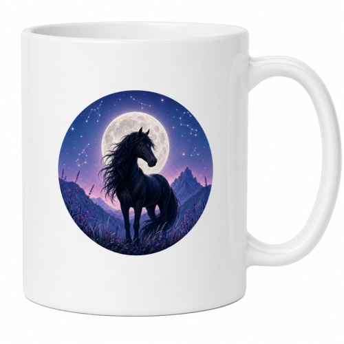 Tasse »Schwarzes Pferd im Mondlicht«