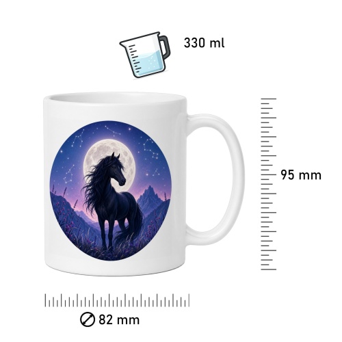 Tasse »Schwarzes Pferd im Mondlicht«