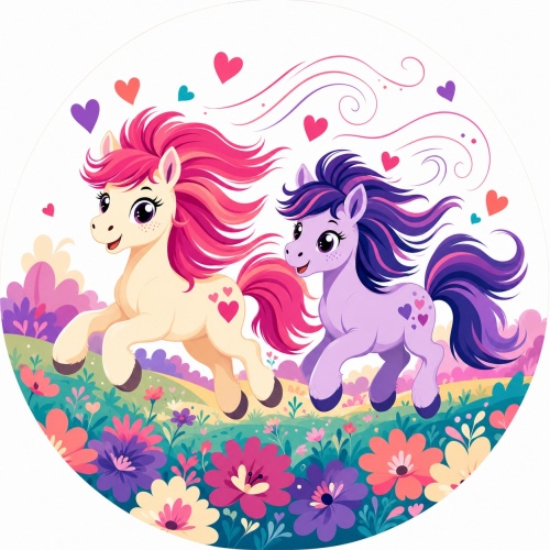 Tasse »Bunte Ponys & Herzchenwiese«