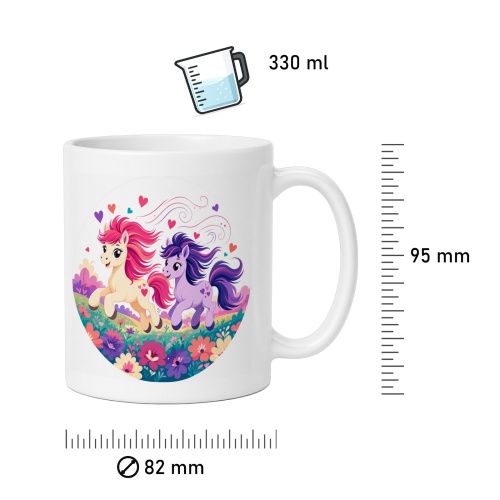Tasse »Bunte Ponys & Herzchenwiese«