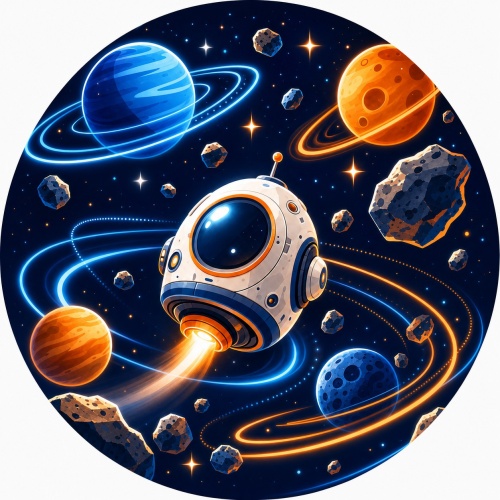 Tasse »Weltraum mit Rakete & Planeten«