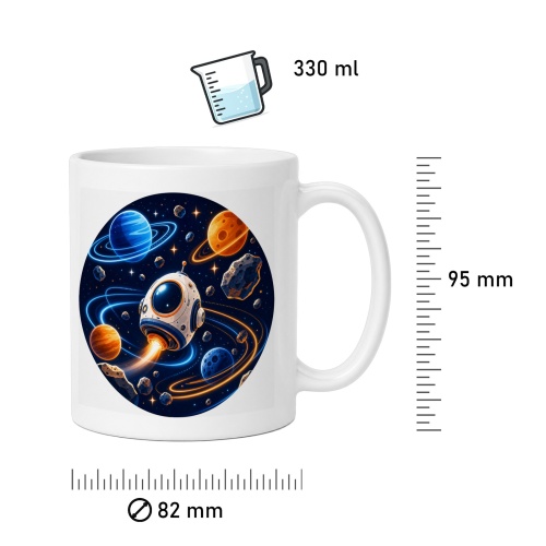 Tasse »Weltraum mit Rakete & Planeten«
