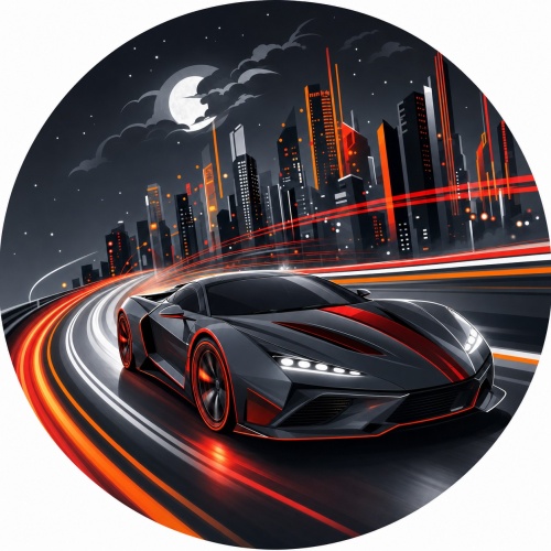 Tasse »Sportwagen Nacht Skyline«